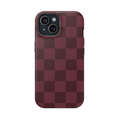 Burgundy Checkered iPhone Case