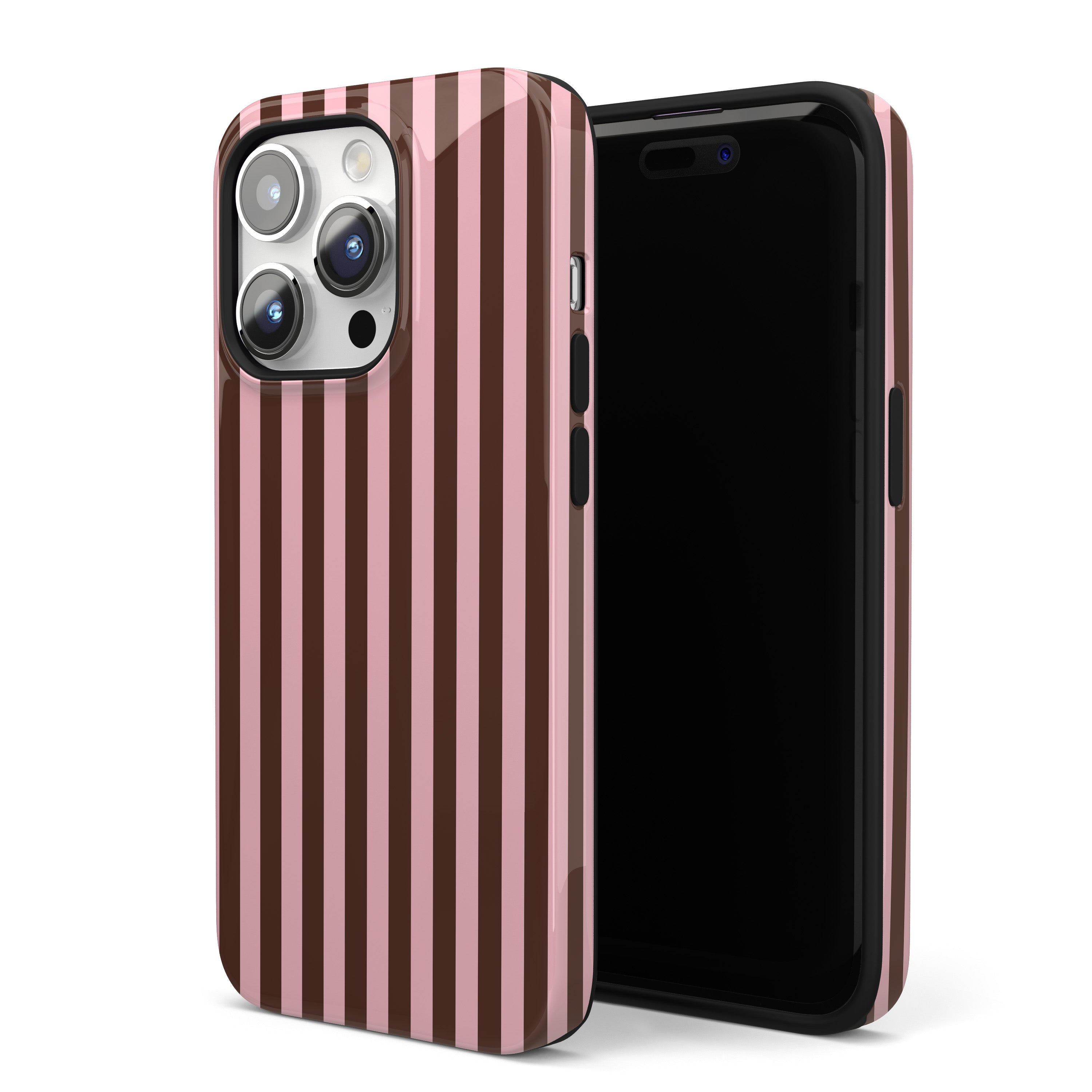 Pink Latte Stripes iPhone Case