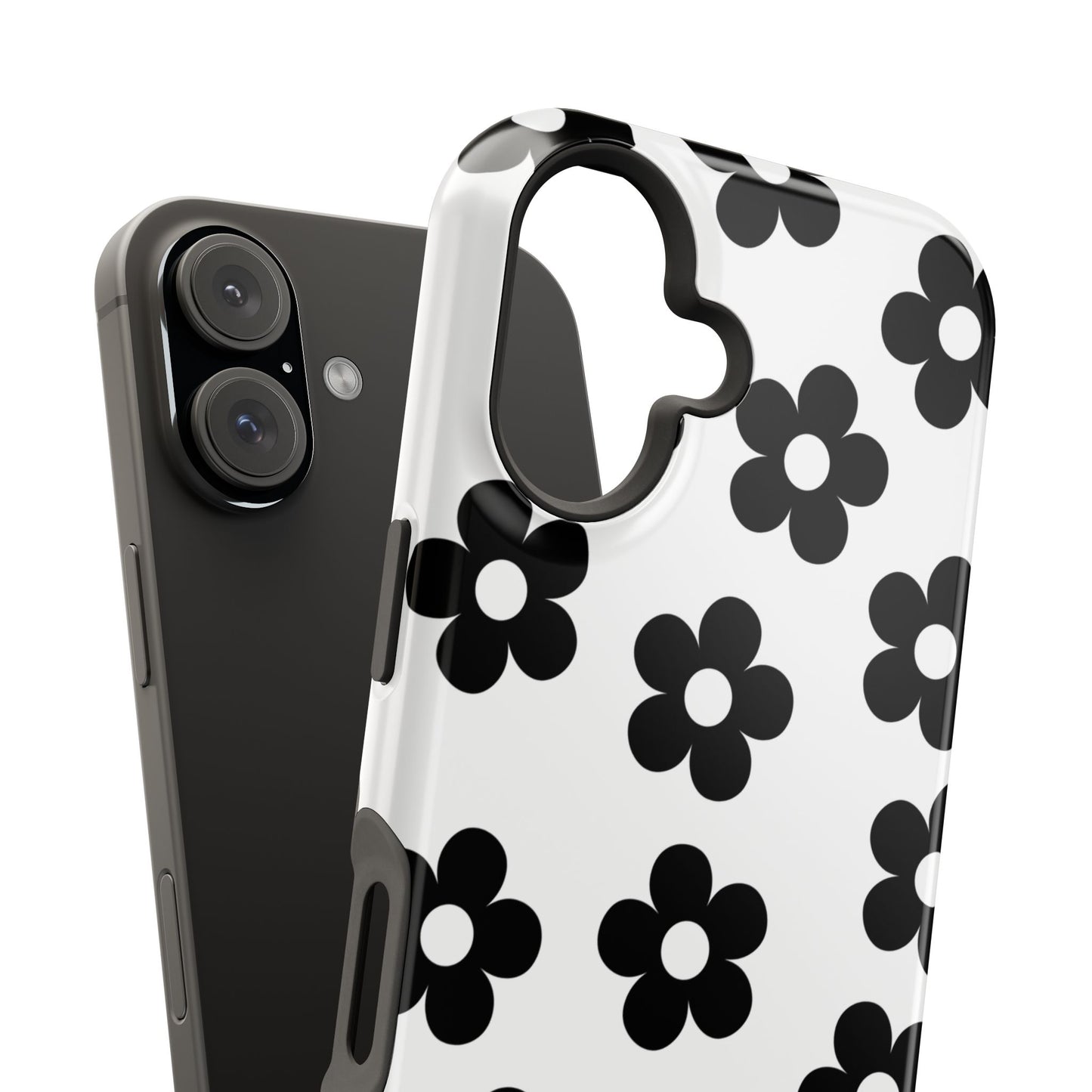 White Retro Flowers iPhone Case