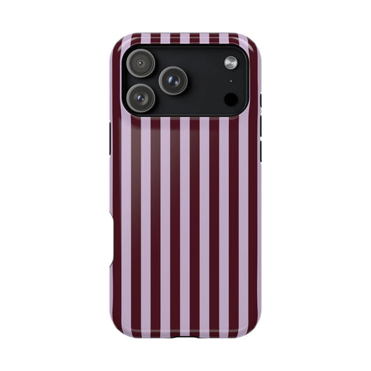 Burgundy & Violet Stripes iPhone Case
