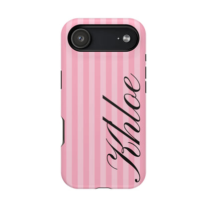 Personalized Bubblegum Stripes iPhone Case