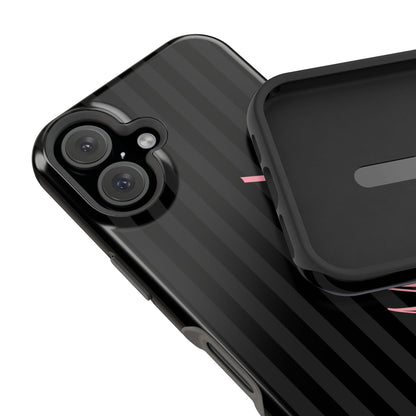 Custom Pink Black Stripes iPhone Case