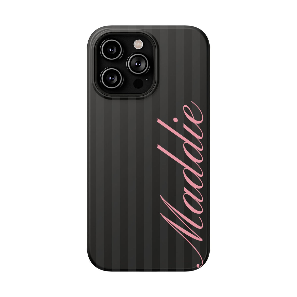 Custom Pink Black Stripes iPhone Case