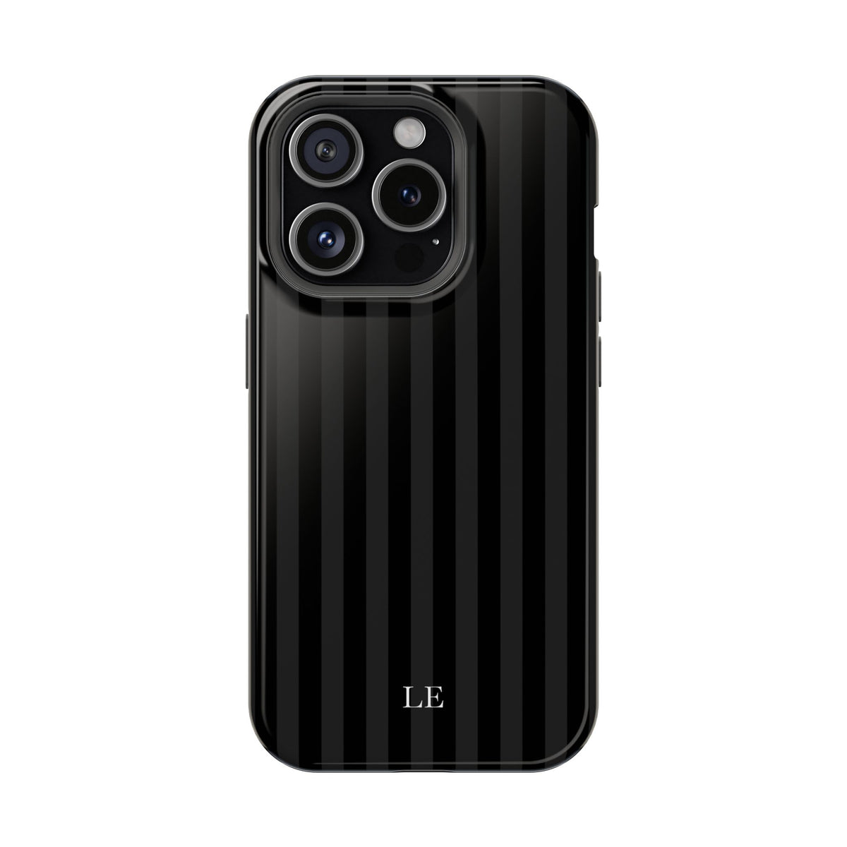 Custom Initials Black Stripes iPhone Case
