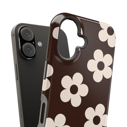 Custom Initials Cocoa Flowers iPhone Case
