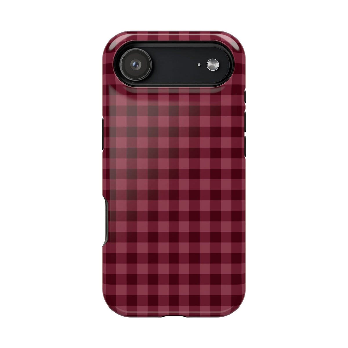 Burgundy Gingham iPhone Case