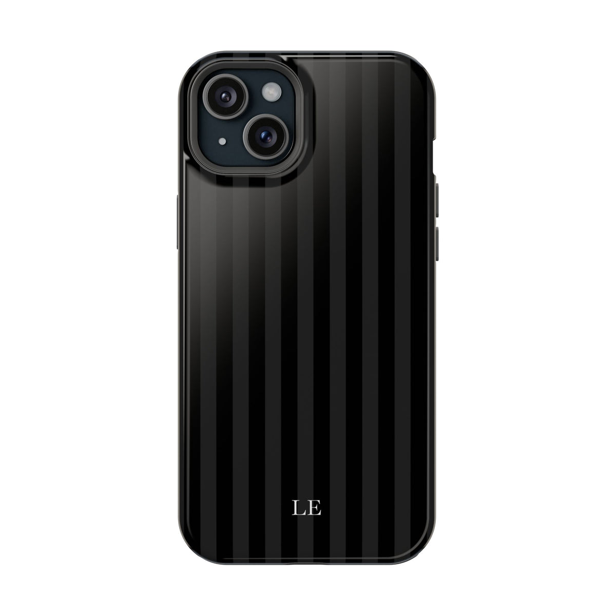 Custom Initials Black Stripes iPhone Case