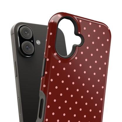 Maroon Mini Dots iPhone Case