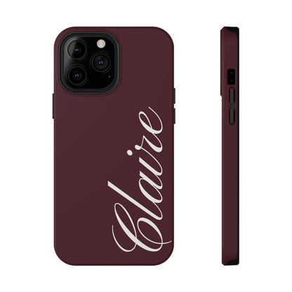 Personalized Burgundy iPhone Case