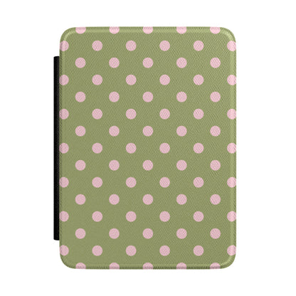 Pink Matcha Polka Dots Kindle Case
