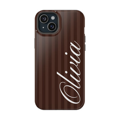Custom Mocha Stripes iPhone Case