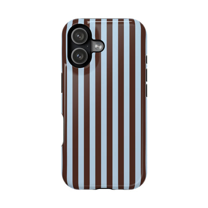 Blue Latte Stripes iPhone Case