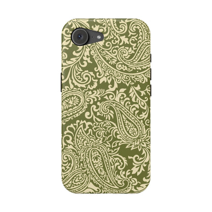 Olive Paisley iPhone Case