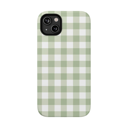 Green Gingham iPhone Case