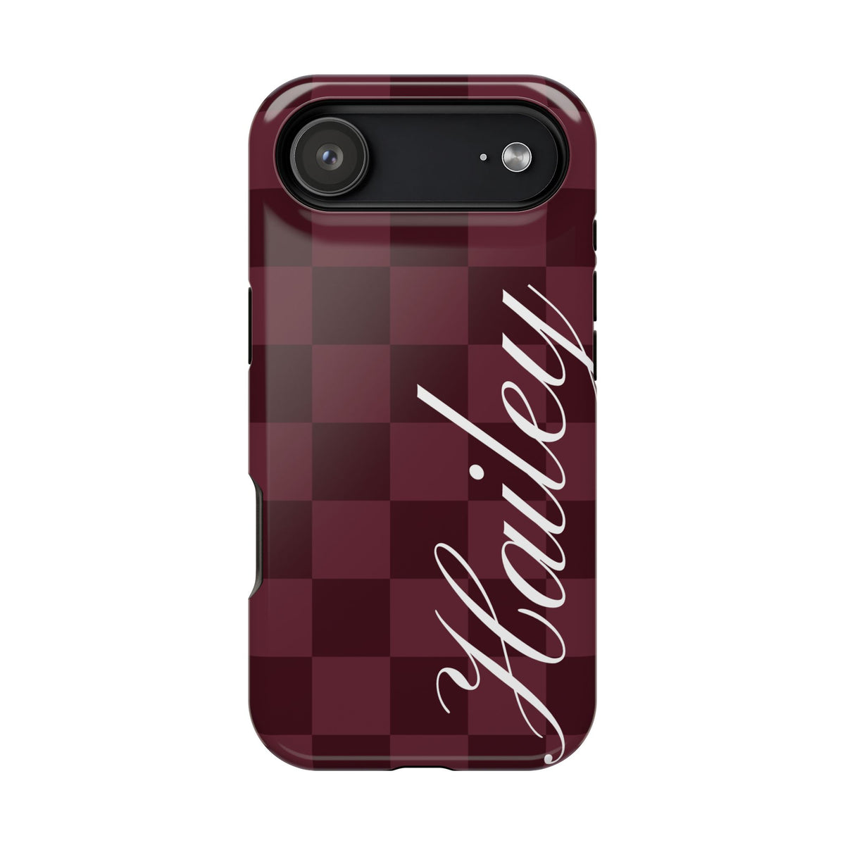 Custom Burgundy Checkered iPhone Case