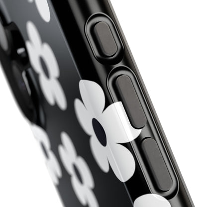Black Retro Flowers iPhone Case