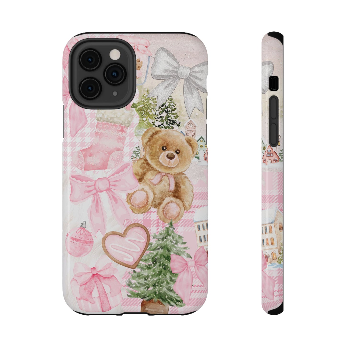 Pink Christmas Collage iPhone Case