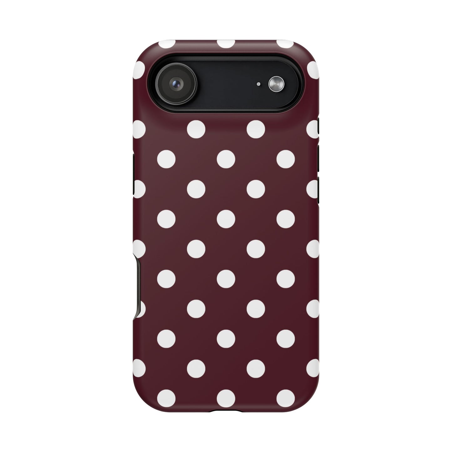 Burgundy Polka Dots iPhone Case
