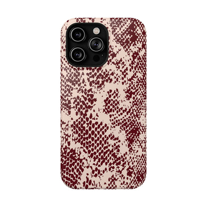 Burgundy Snake iPhone Case
