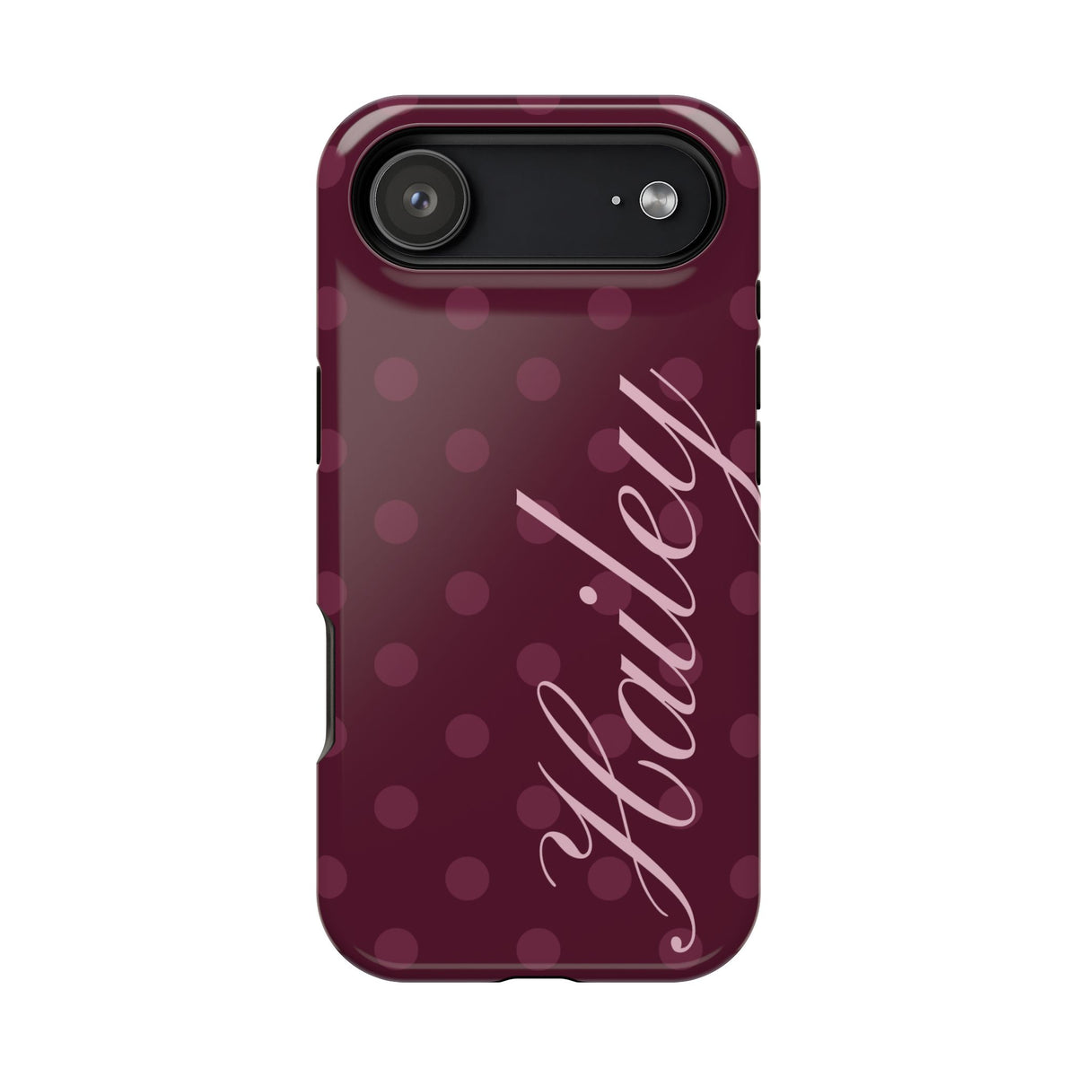 Custom Plum Polka Dots iPhone Case