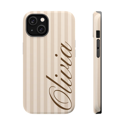 Custom Beige Stripes iPhone Case