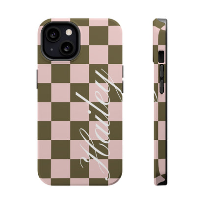 Custom Pistachio Checkered iPhone Case