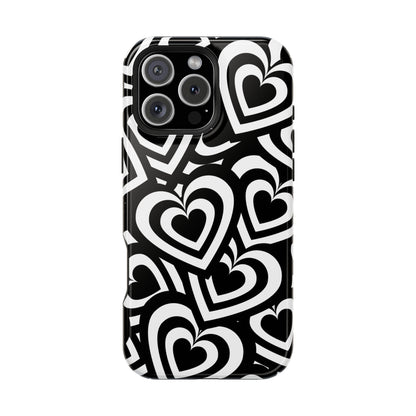 Black & White Hearts iPhone Case