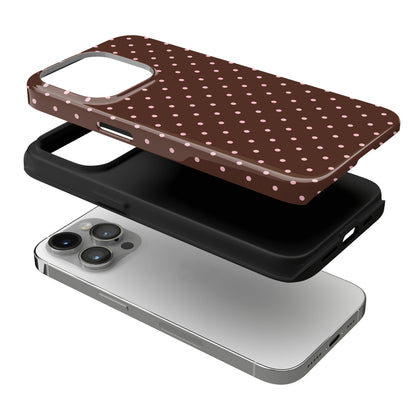Pink Latte Mini Dots iPhone Case