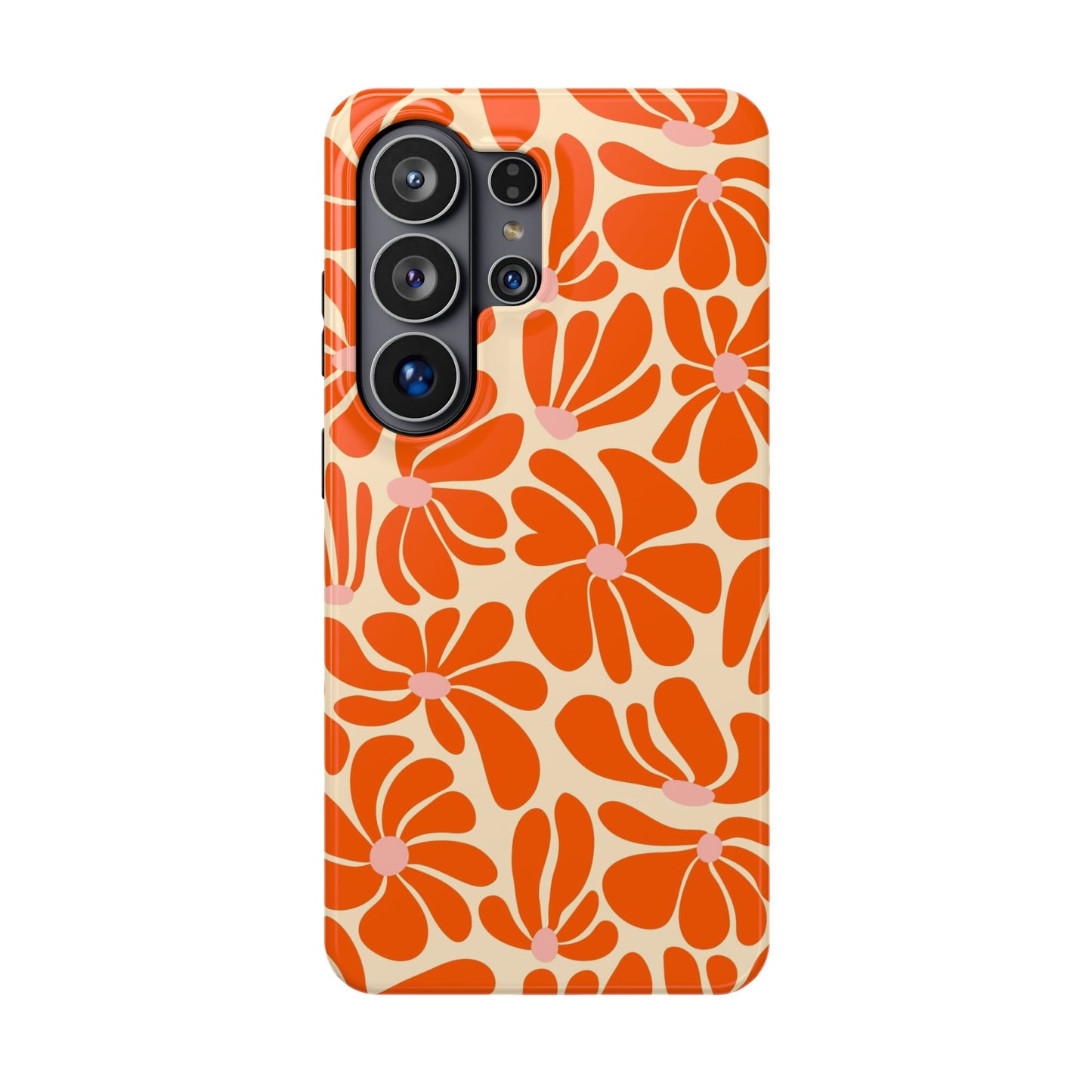 Orange Vintage Flowers Samsung Case