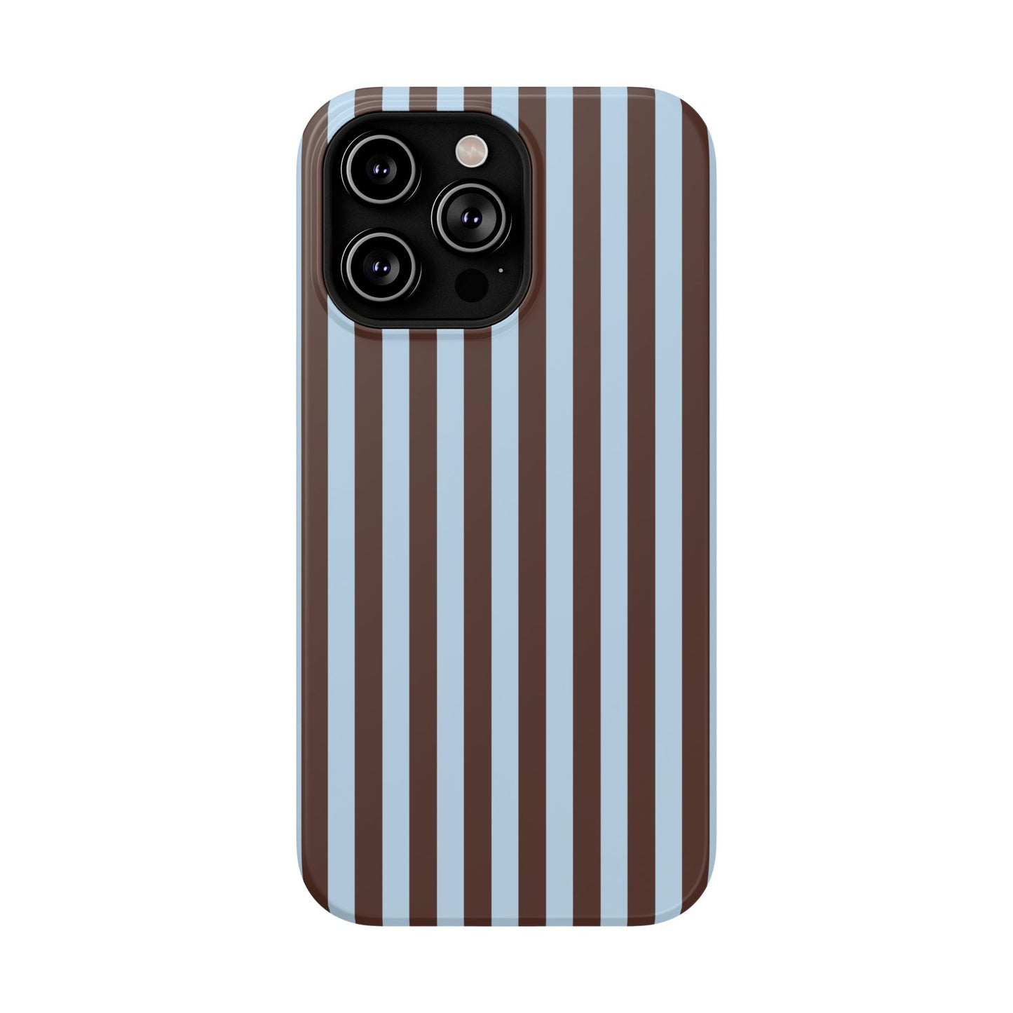 Blue Latte Stripes iPhone Case