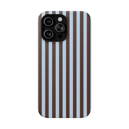 Blue Latte Stripes iPhone Case