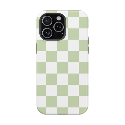 Pastel Green Checkered iPhone Case