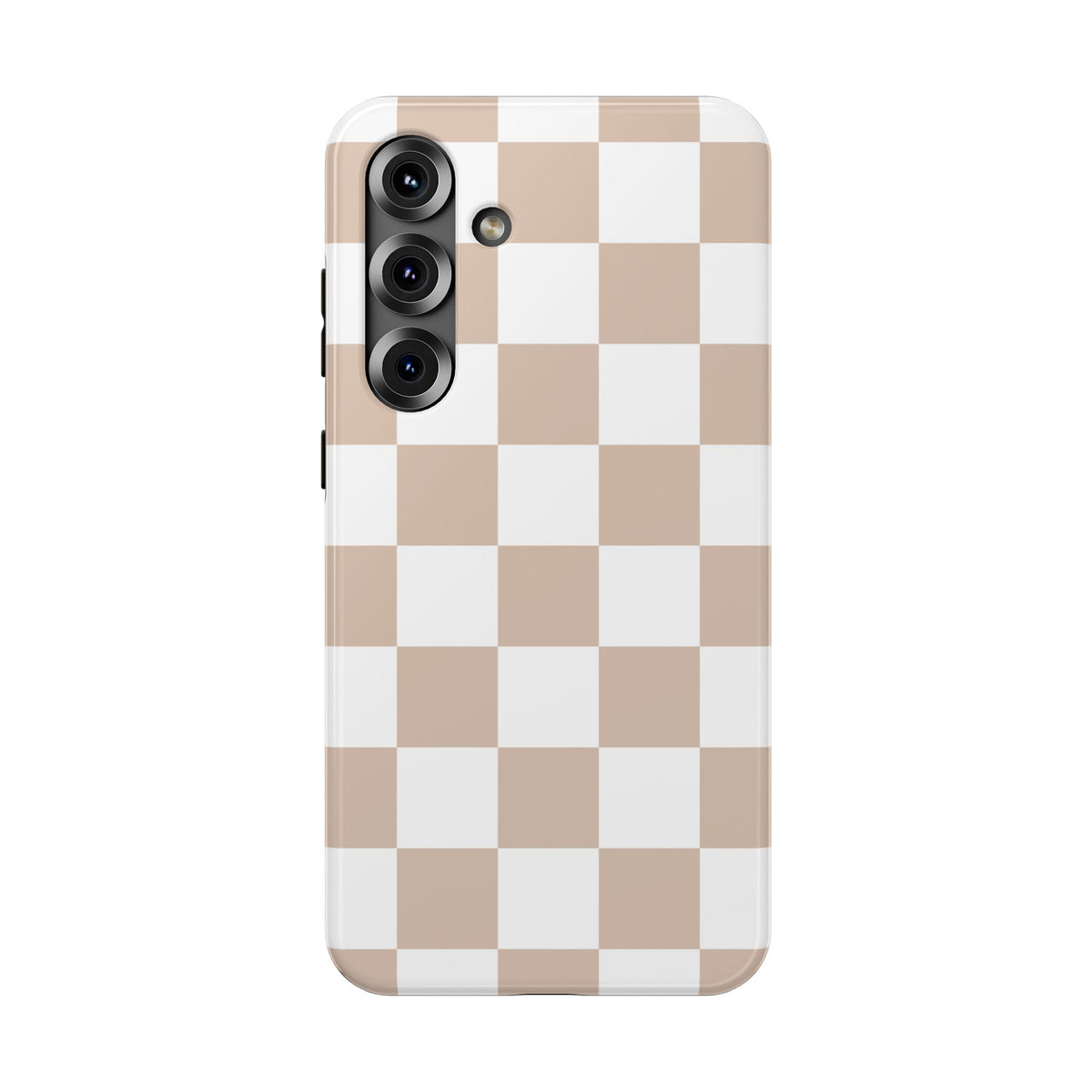 Beige & White Checkered Samsung Case