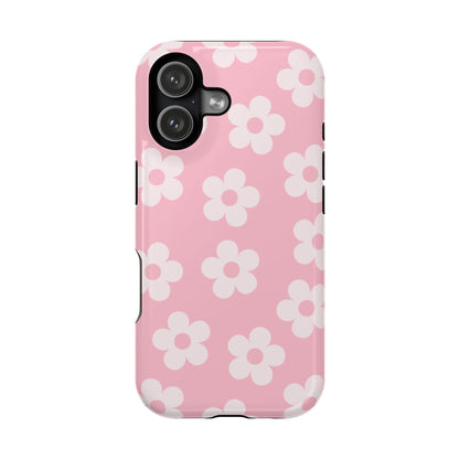Pink Retro Flowers iPhone Case