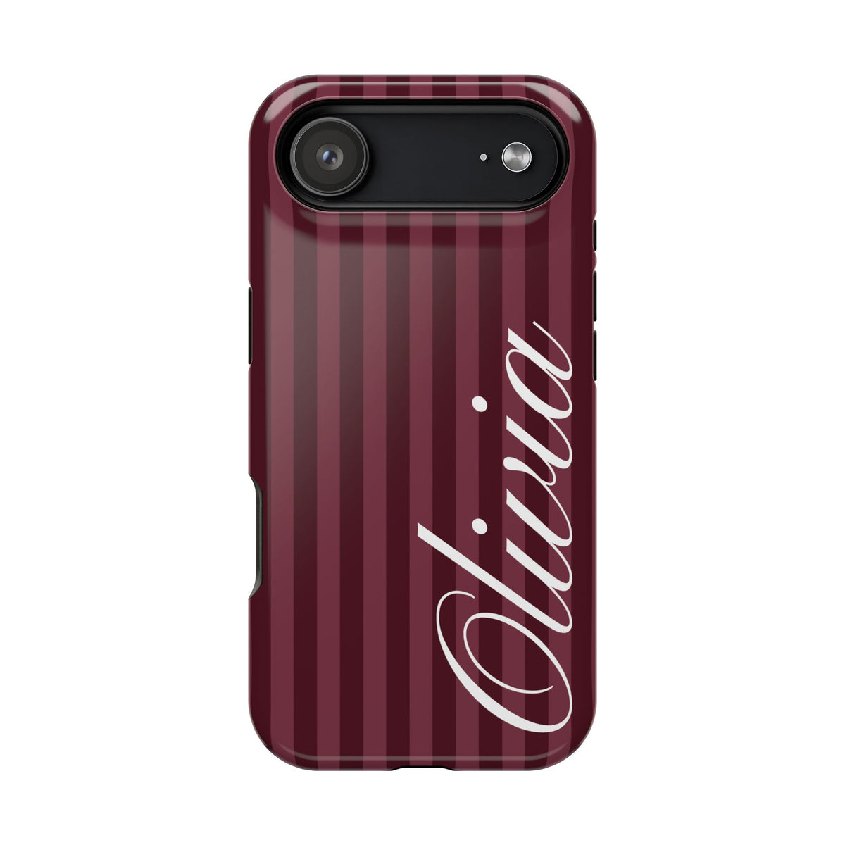 Custom Burgundy Stripes iPhone Case