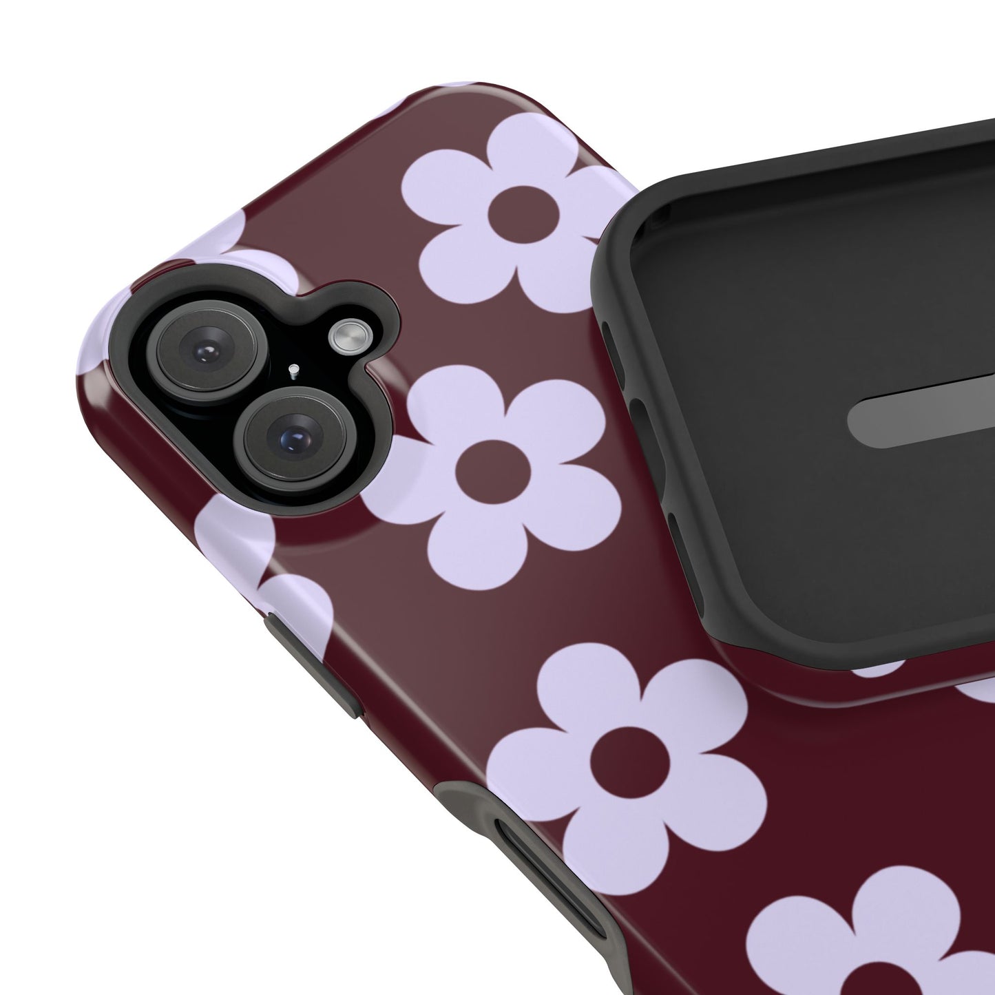 Burgundy Flowers iPhone Case