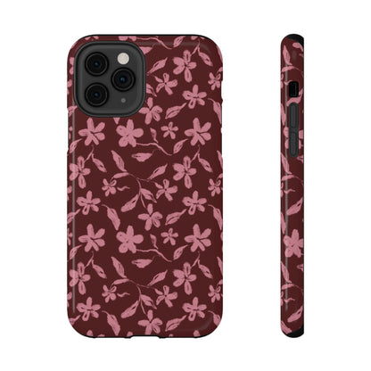 Burgundy Petals iPhone Case