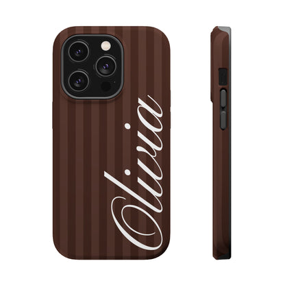 Custom Mocha Stripes iPhone Case