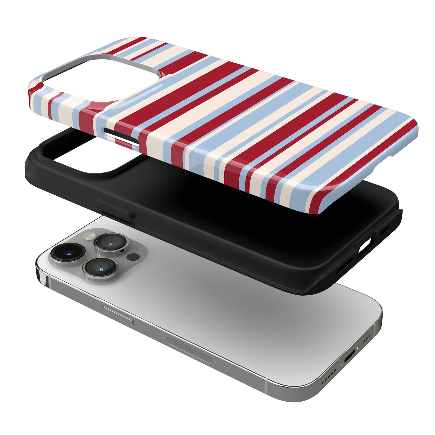 Cherry Soda Stripes iPhone Case