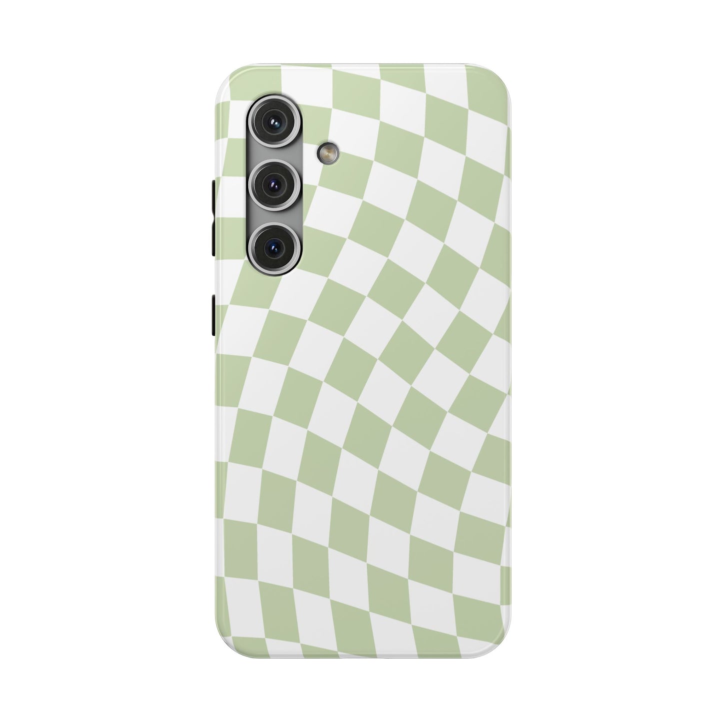 Light Green Wavy Checkered Samsung Case