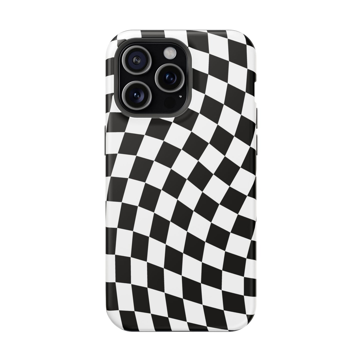 Black Wavy Checkered iPhone Case