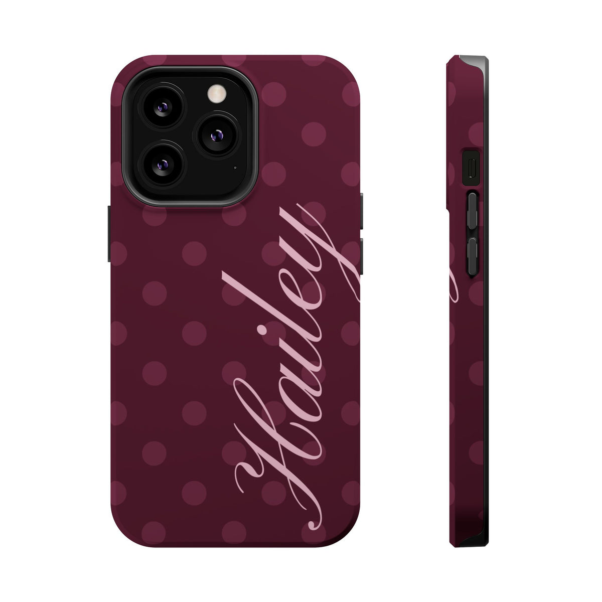 Custom Plum Polka Dots iPhone Case