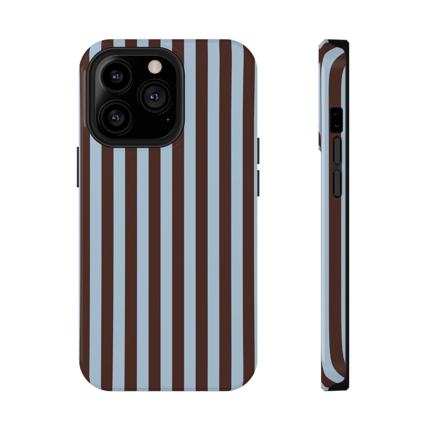 Blue Latte Stripes iPhone Case