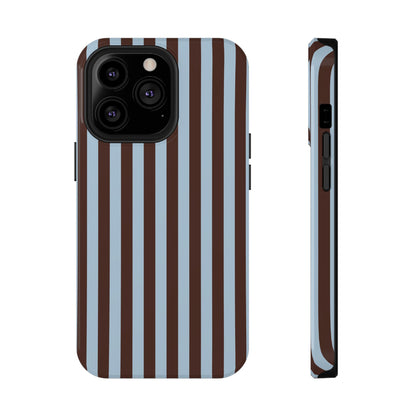 Blue Latte Stripes iPhone Case