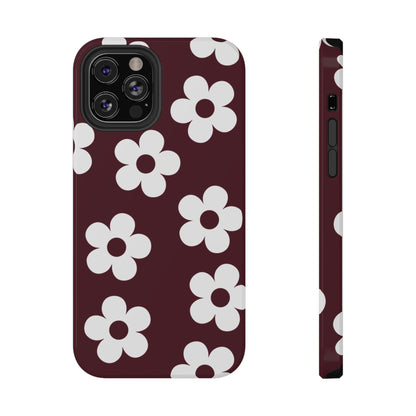 Burgundy Flowers iPhone Case