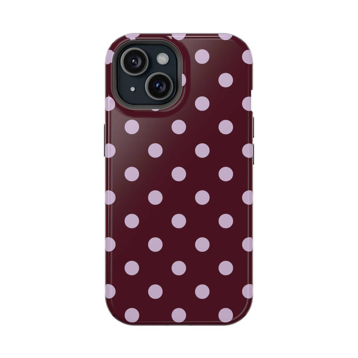 Burgundy & Violet Polka Dots iPhone Case