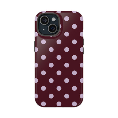Burgundy & Violet Polka Dots iPhone Case