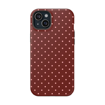 Maroon Mini Dots iPhone Case