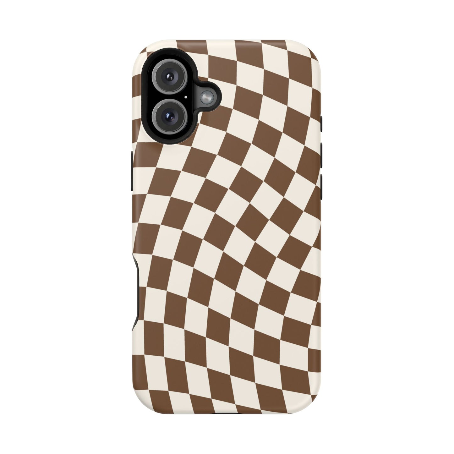 Brown Wavy Checkered iPhone Case