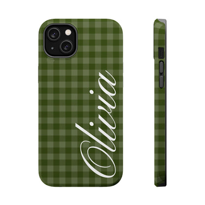 Custom Green Gingham iPhone Case